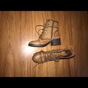 Rampage boots! Tan,zip up, 2 inch heels!